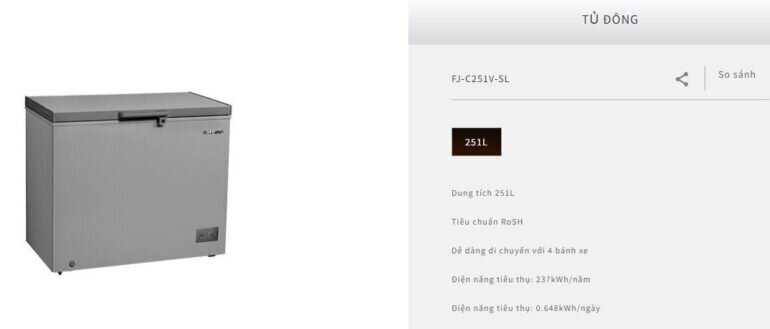 Tủ đông Sharp 1 ngăn 251 lít FJ-C251V