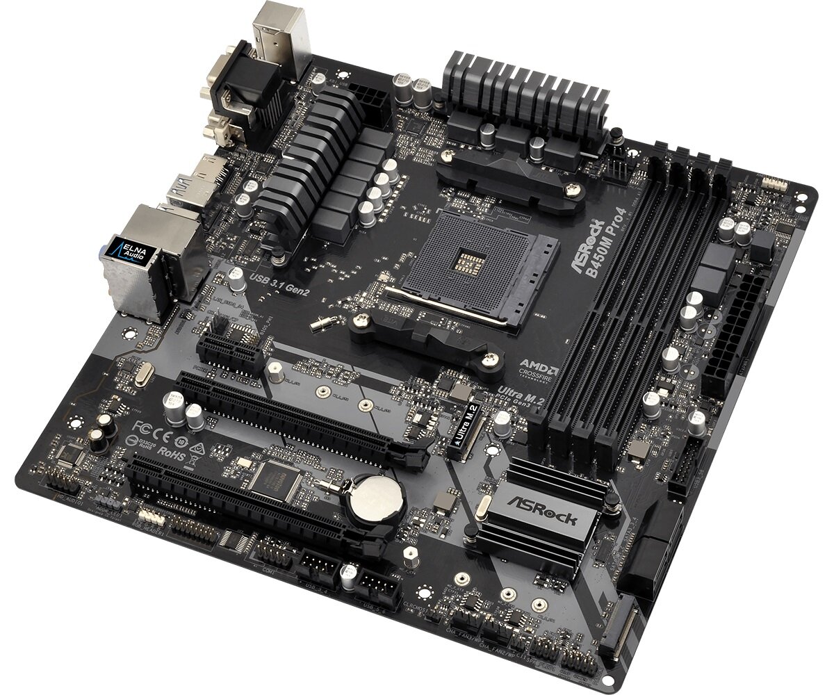Main Asrock B450M Pro4 (Chipset AMD B450/ Socket AM4/ VGA onboard)