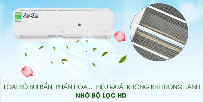 Điều hòa 1 chiều TCL TAC-12CSD/TPG31 có bộ lọc HD loại bỏ bụi bẩn