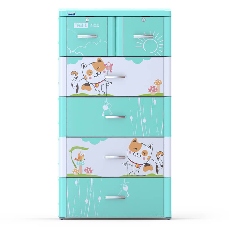  Tủ vật liệu nhựa Tabi-L Duy Tân 5 tầng 6 ngăn (màu xanh)