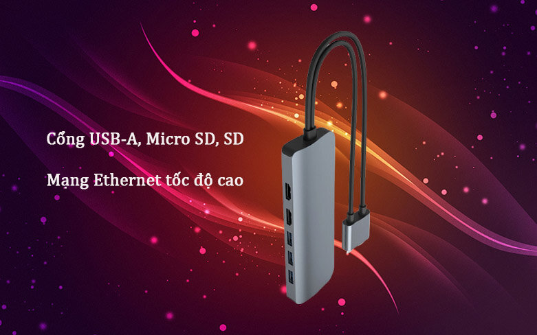 Hub Hyperdrive Viber 10-IN-2 4K60Hz HD392-GR (Xám) | Cổng truyền tải tốc độ cao