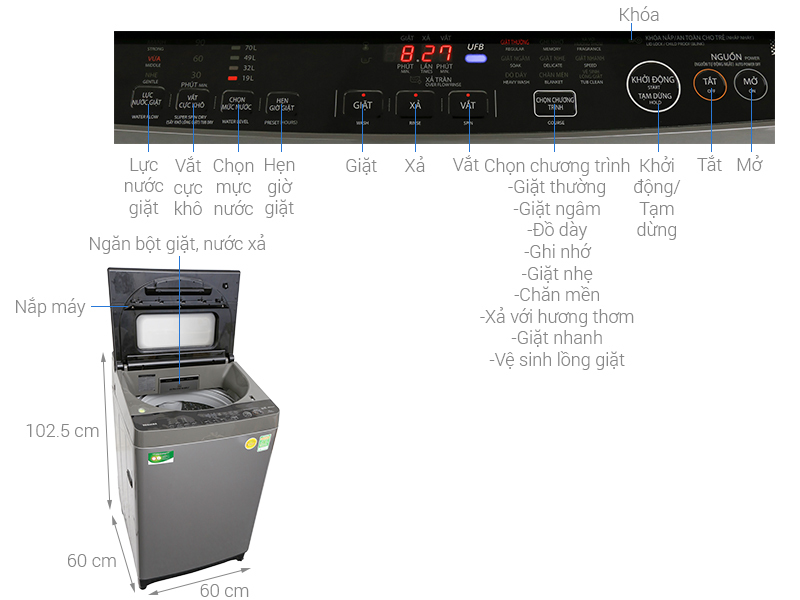 Máy giặt Toshiba Inverter 10 kg AW-DUH1100GV Máy giặt Toshiba Inverter 10 kg AW-DUH1100GV