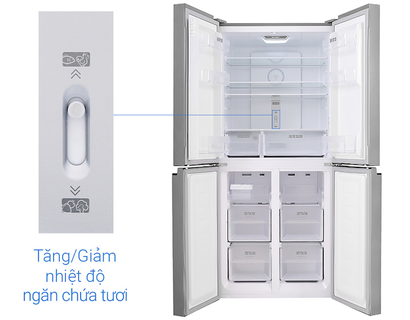 Tủ lạnh Sharp Inverter 401 lít SJ-FXP480V-SL thiết kế sang trọng, tiện dụng