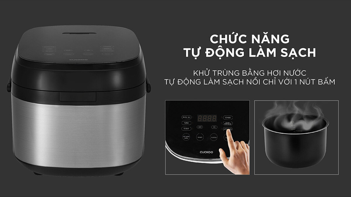 Tự động làm sạch bằng hơi nước chỉ với 1 nút bấm