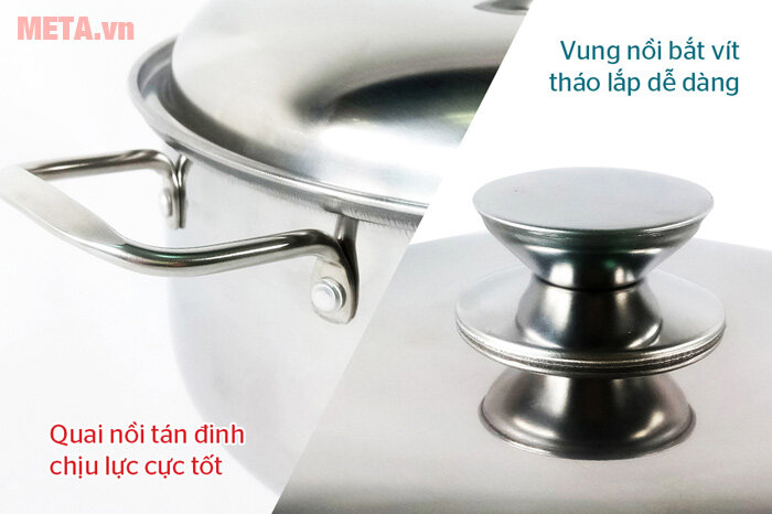 Bộ nồi inox 1 đáy Sunhouse SH223