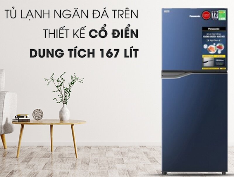 Tủ lạnh Panasonic Inverter 167 lít NR-BA189PAVN thiết kế sang trọng, tiện dụng