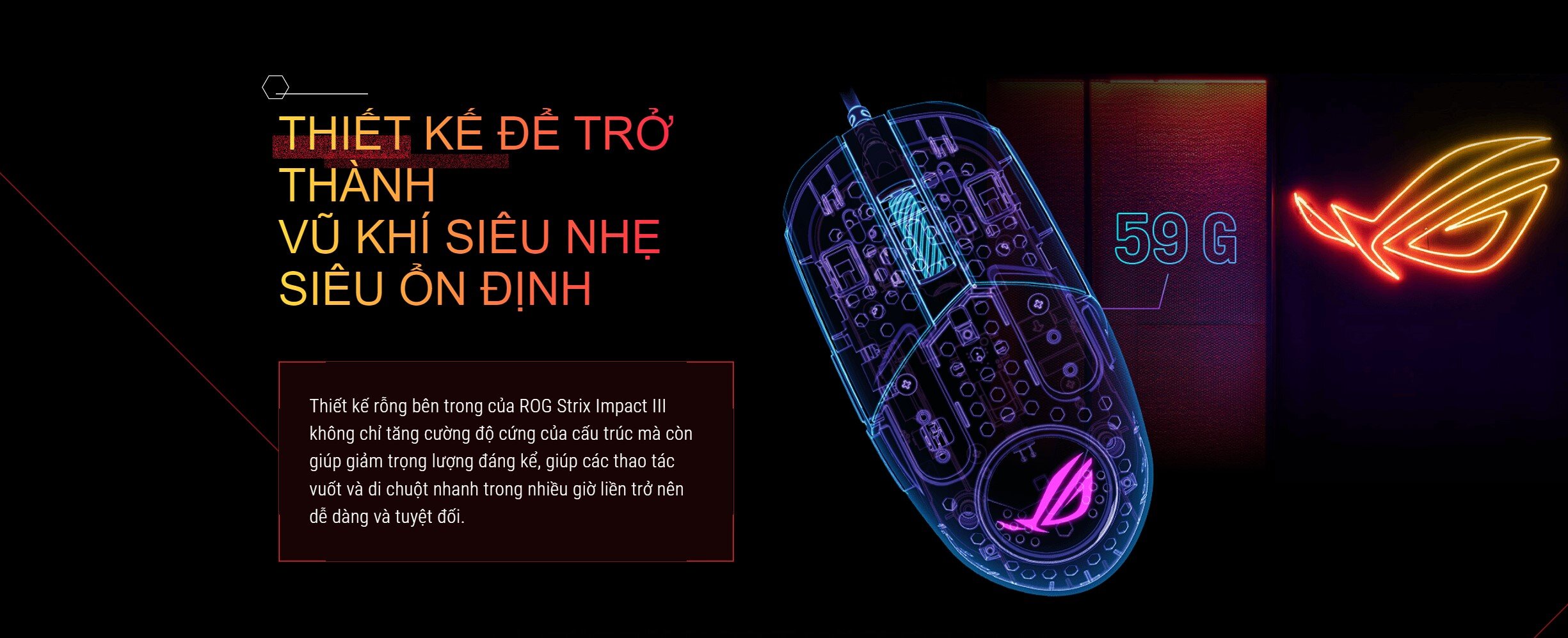 Chuột Gaming có dây Asus ROG Strix Impact III USB/RGB/ĐEN _ 90MP0300-BMUA00