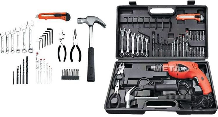 Bộ máy khoan 42 chi tiết Black