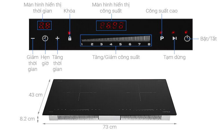 Bếp từ âm 2 vùng nấu Hafele HC-I2732A 536.61.726