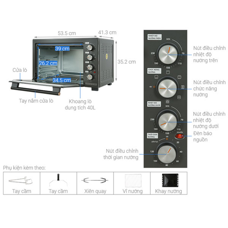 Lò nướng Toshiba TL-MC40EZF(GR) 2 Lò nướng Toshiba TL-MC40EZF(GR)
