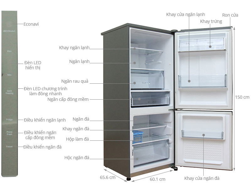 Tủ lạnh Panasonic 255 lít NR-BV288XSVN Tủ lạnh Panasonic 255 lít NR-BV288XSVN