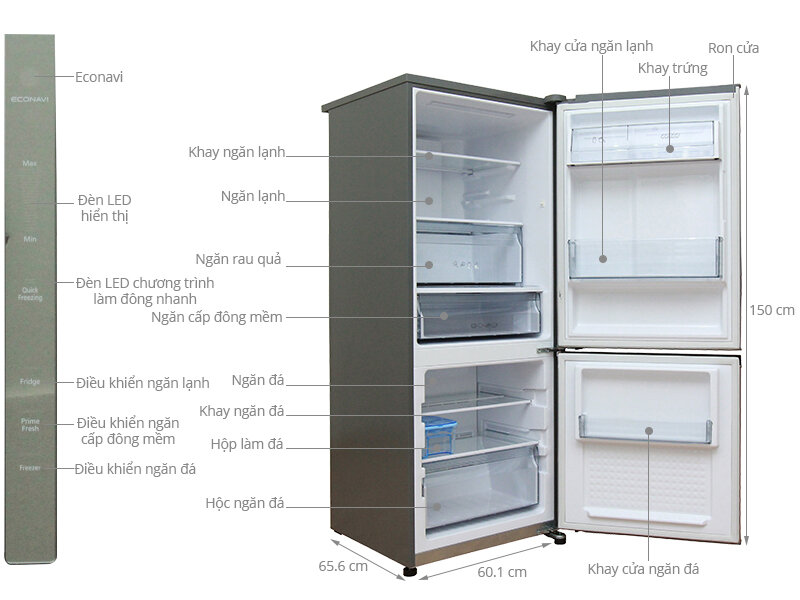 Tủ lạnh Panasonic 255 lít NR-BV288XSVN Tủ lạnh Panasonic 255 lít NR-BV288XSVN