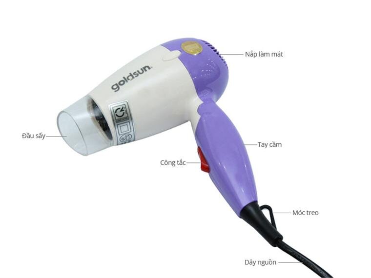 Máy sấy tóc Goldsun HD-GXD850 xanh lục Máy sấy tóc Goldsun HD-GXD850 xanh lục