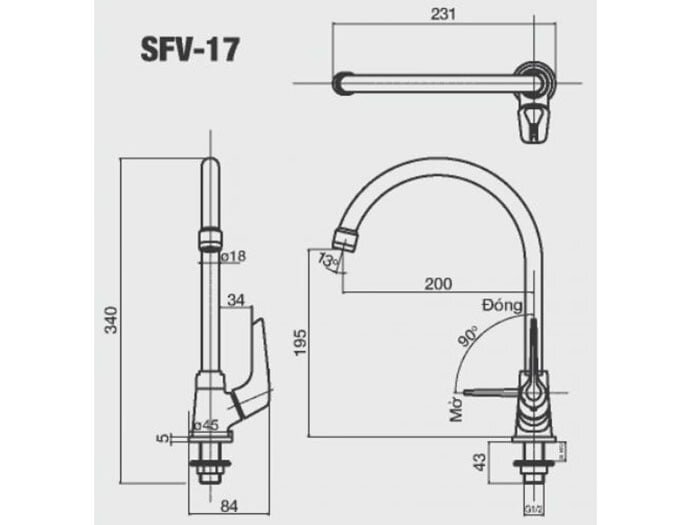 Vòi rửa bát Inax 