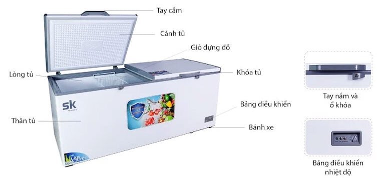 Cấu tạo tủ đông Sumikura SKF-650S/JS Tủ đông Sumikura SKF-650S/JS