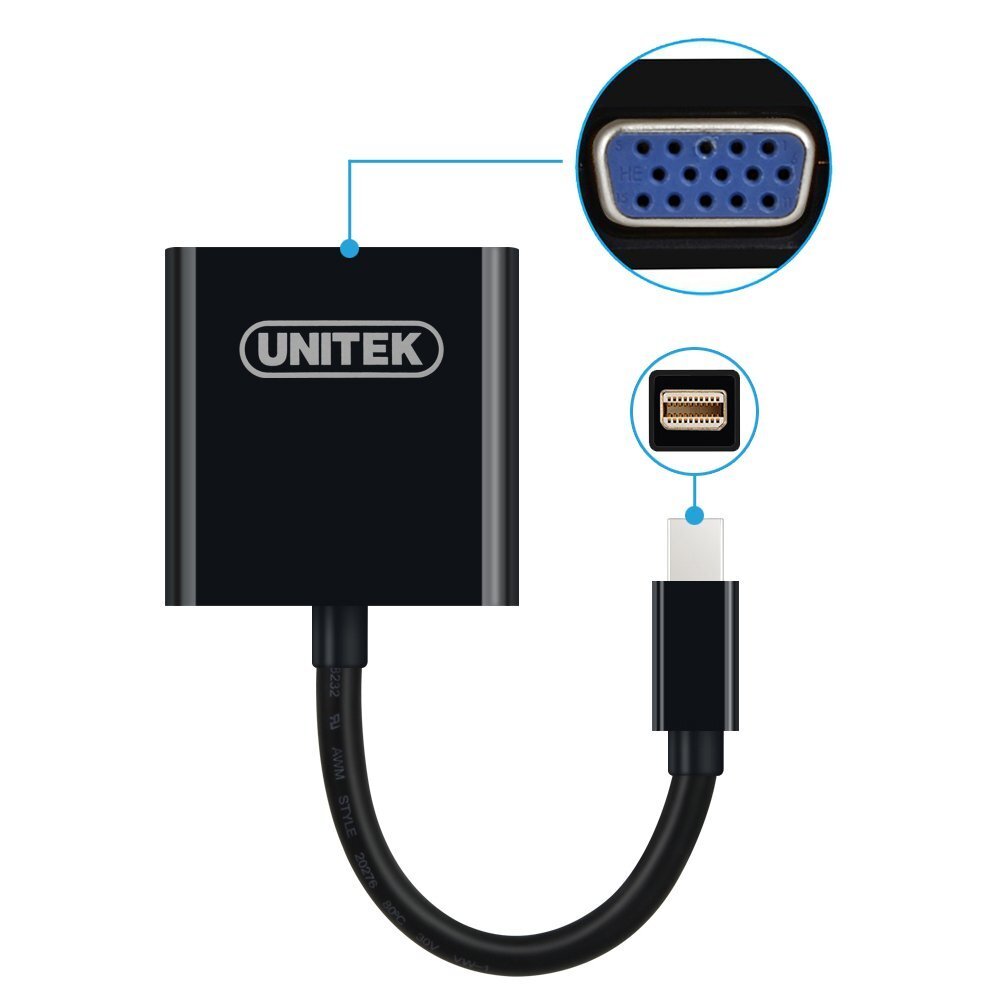 Cáp MiniDisplayport - VGA 0.2m Unitek