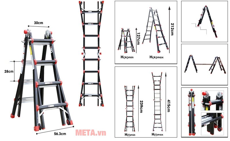 Thang nhôm gấp đa năng Nikawa NKB-44 Thang nhôm gấp đa năng Nikawa NKB-44