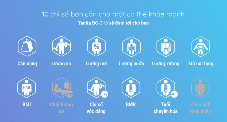 Cân sức khỏe và phân tích cơ thể Tanita BC-313