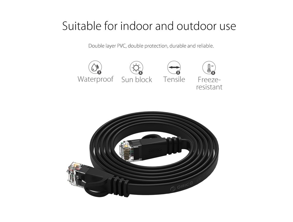 Cáp mạng CAT6 dẹt 10m ORICO PUG-C6B-100-BK ảnh 2