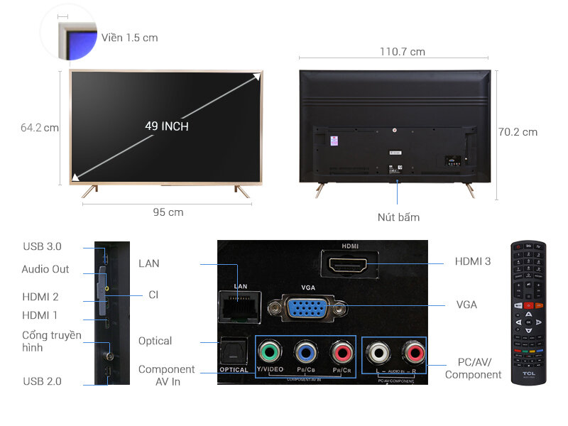 Smart Tivi TCL 4K 49 inch L49Z2 Smart Tivi TCL 4K 49 inch L49Z2