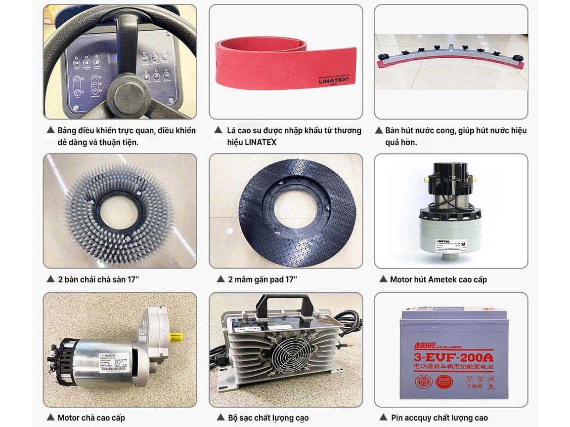 Tổng quan về máy lau sàn nhà ngồi lái Kraffer GM190B