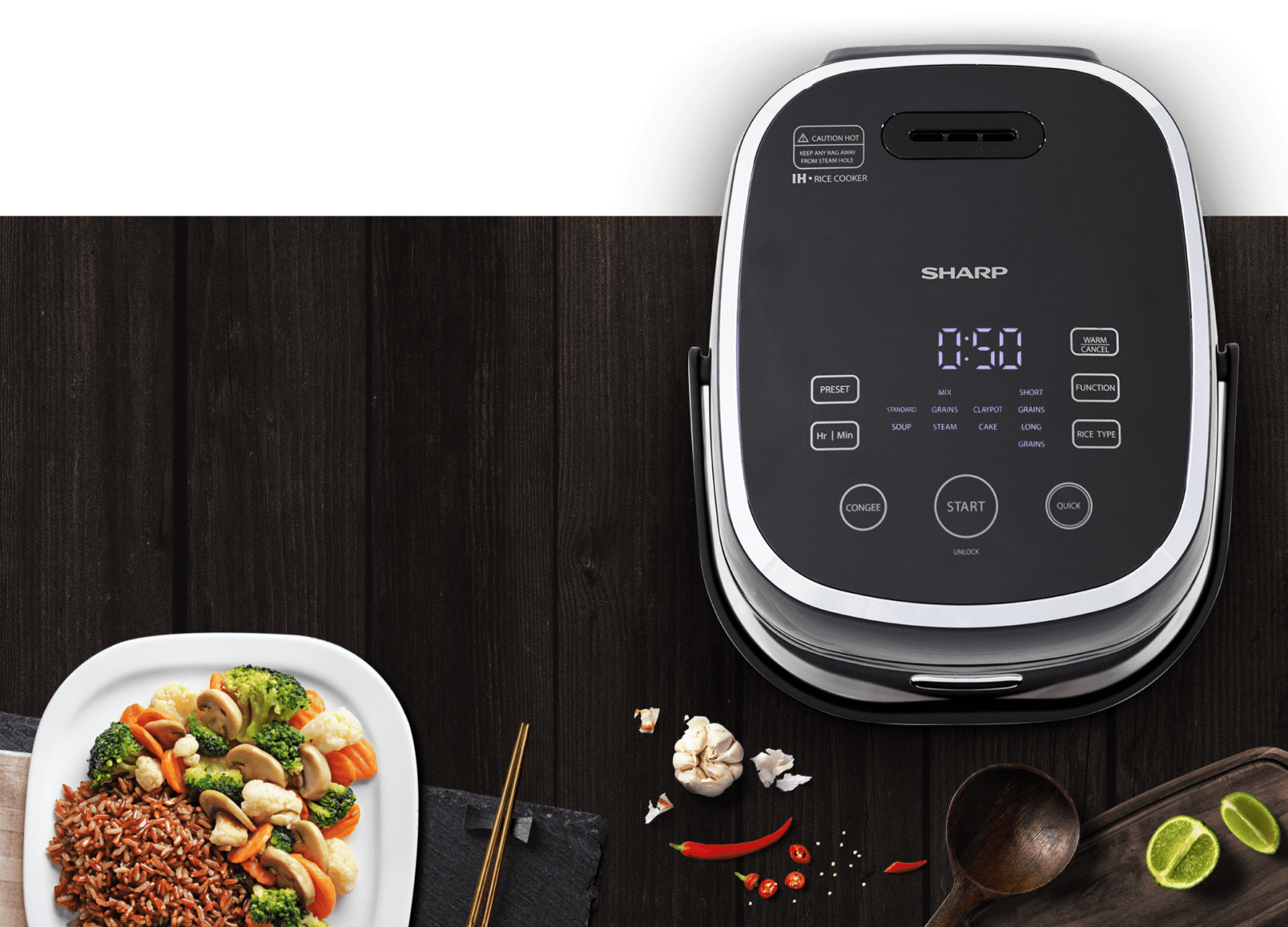 Nồi cơm Điện tử cao tần 1.8L Sharp KS-IH190V-BK