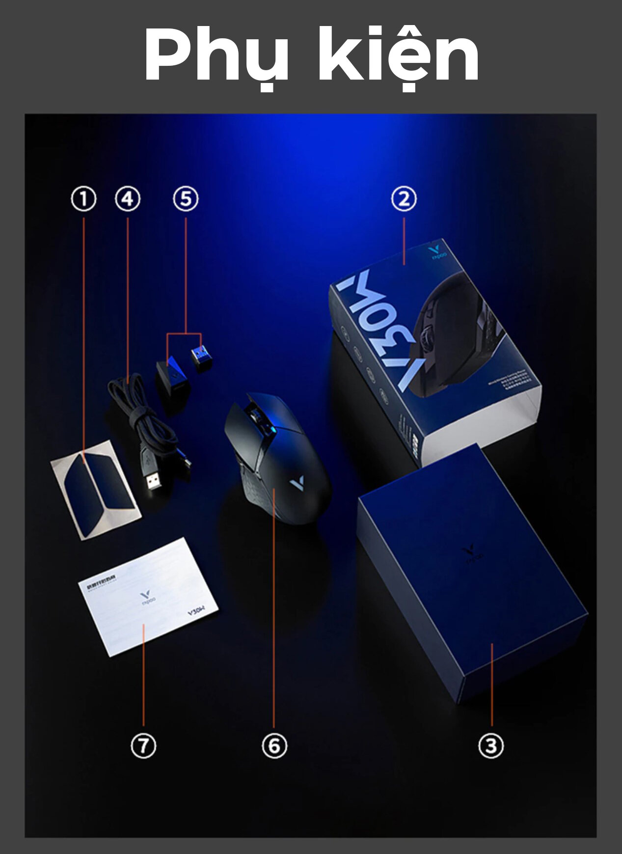 Chuột Gaming không dây Rapoo V30W Wireless 2.4G