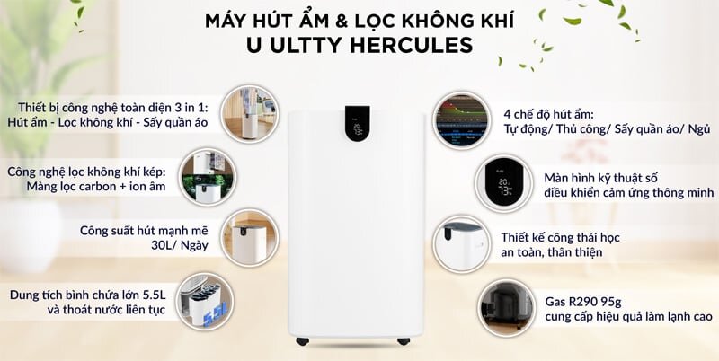 Máy hút ẩm và lọc không khí U Ultty HERCULES