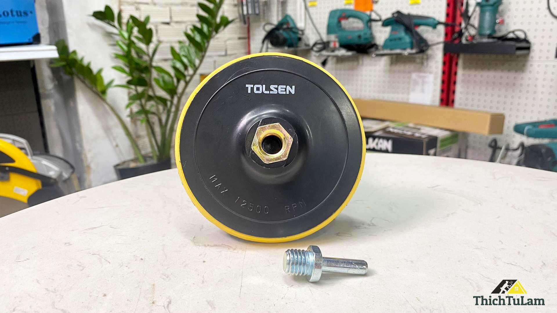 Miếng chà đệm cao su Không đai ốc 115mm Tolsen 77260