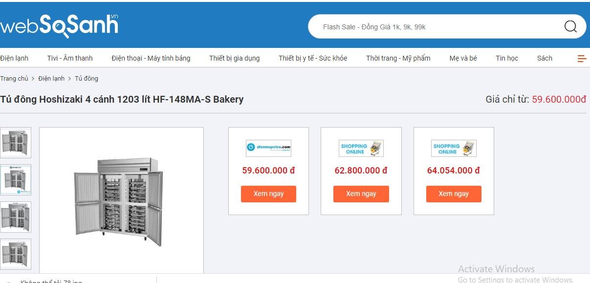 Tủ đông Hoshizaki 4 cánh 1203 lít HF-148MA-S Bakery