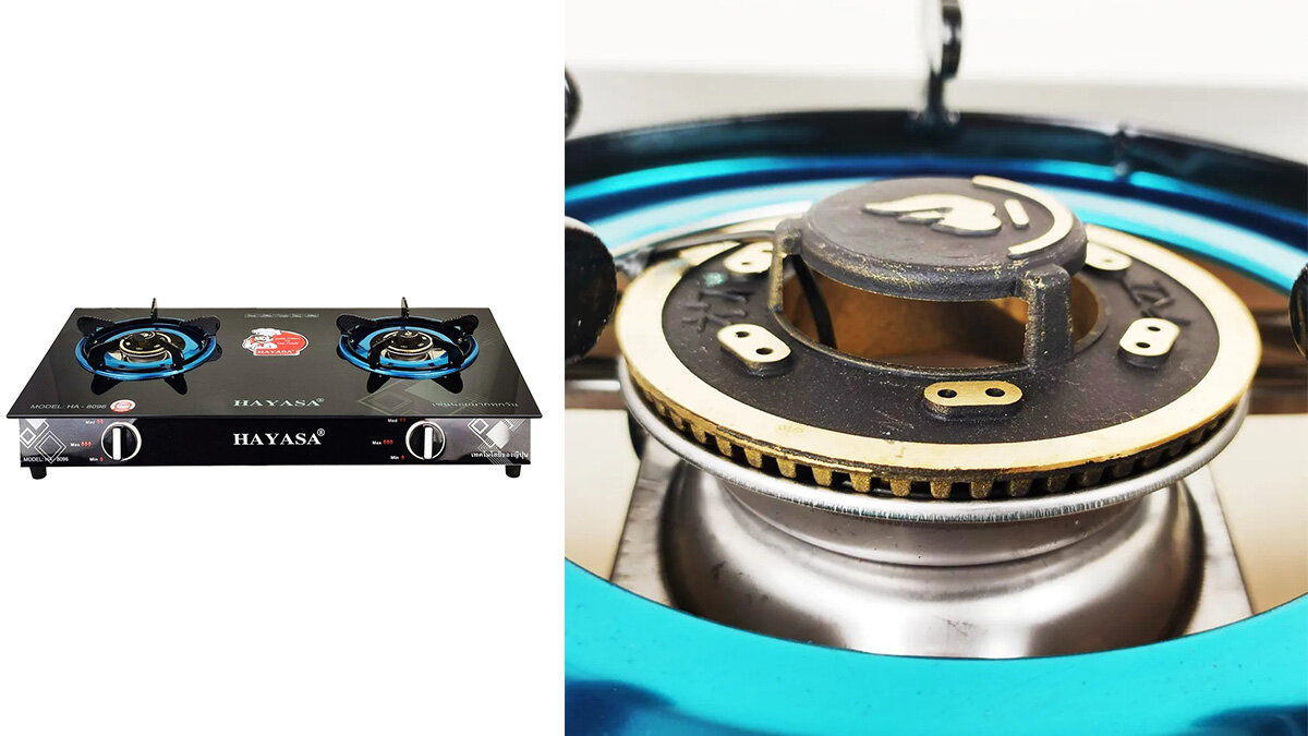 Hayasa HA-8096 trang bị đầu đốt đồng mũ lửa P5 tiết kiệm gas hiệu quả