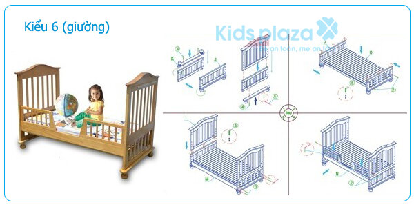  Giường cũi trẻ em Nobita 9 kiểu lắp ráp