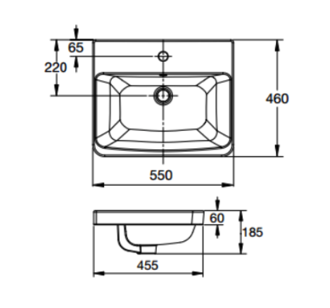 Bản vẽ kỹ thuật chậu rửa mặt lavabo dương vành AMERICAN STANDARD WP-F417