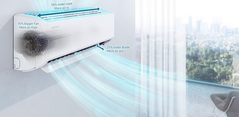 Điều hòa Samsung Inverter 24000BTU 1 chiều AR24TYHYCW20 làm lạnh tức thì