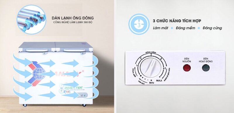 Tủ đông Sanaky inverter 1 ngăn 210 lít VH-2599A4K