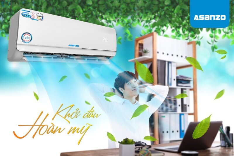 Điều Hòa Asanzo 9000 BTU 1 Chiều Inverter K09A Gas R-410A