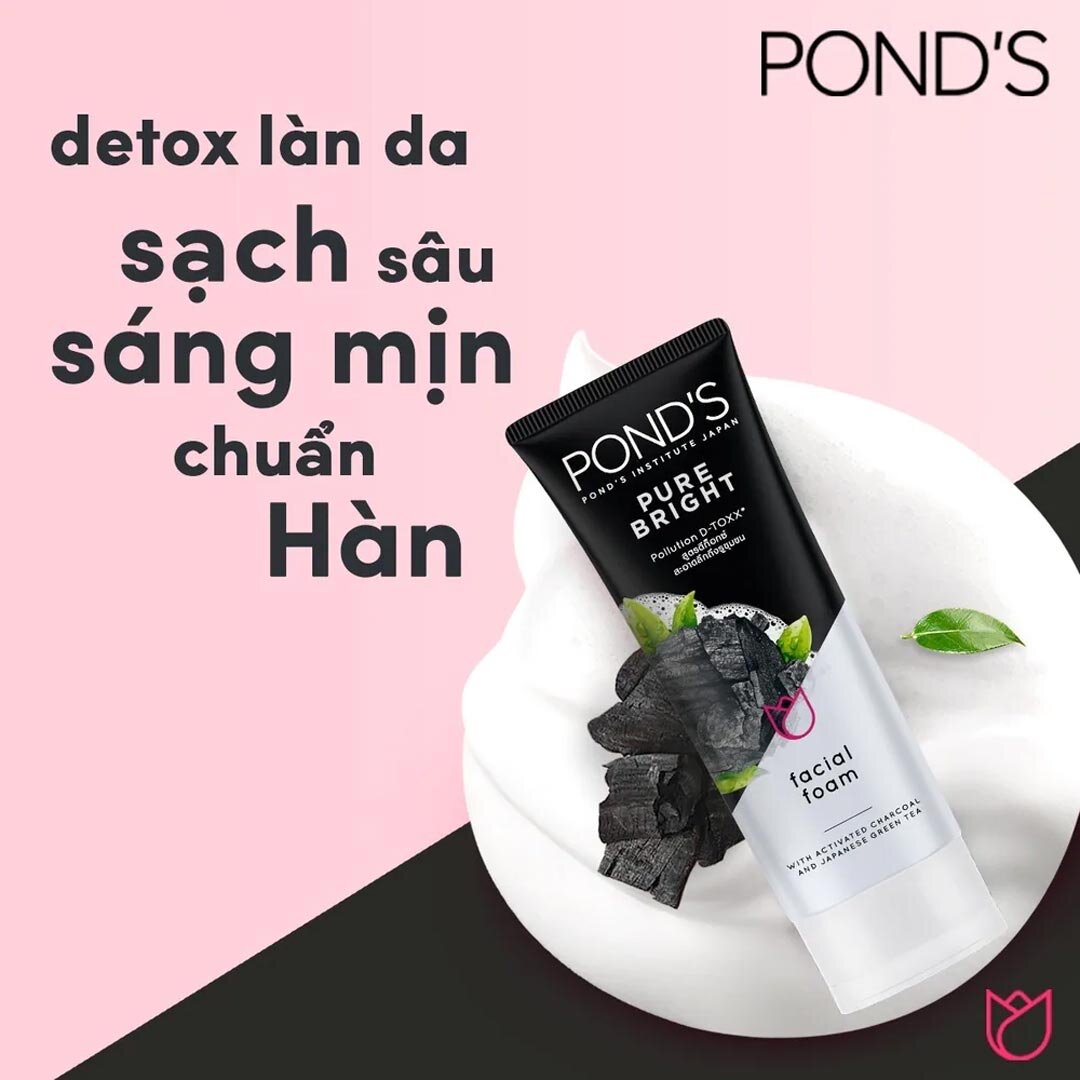 Sữa Rửa Mặt Pond's Sáng Da Tinh Khiết Pure Bright Facial Foam 100g