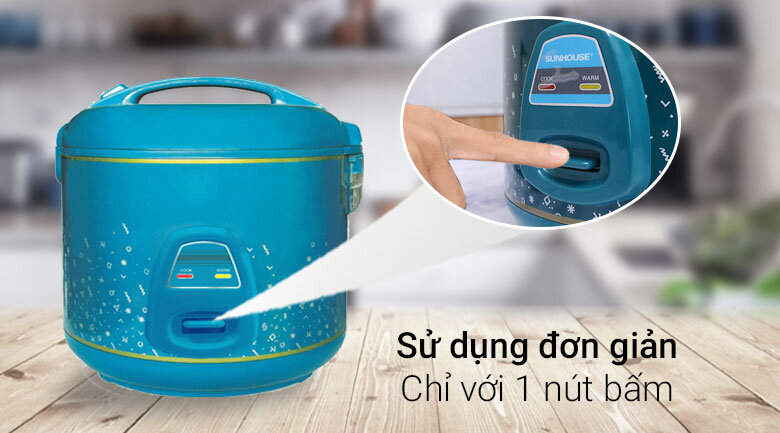 Nồi cơm điện Sunhouse 1.8 lít SHD 8619 Xanh