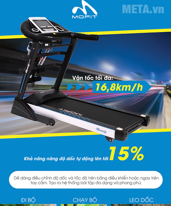 Máy chạy bộ điện cao cấp Mofit SP615