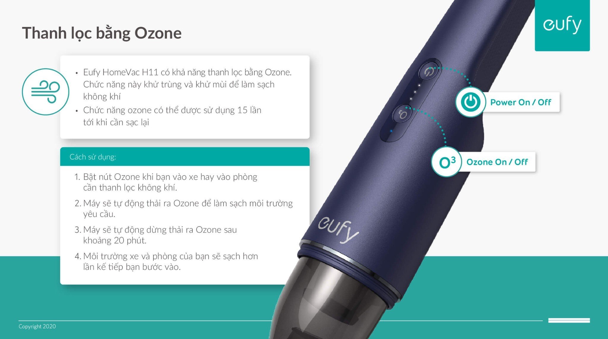 Máy hút bụi cầm tay Anker Eufy HomeVac H11 Pure - T2520 - Màu xanh tím than