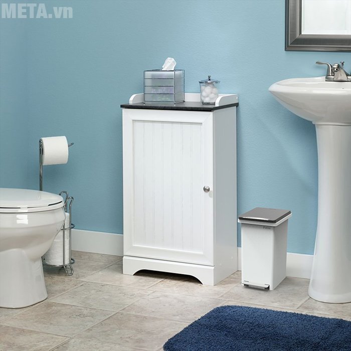 Thùng rác nhựa đạp dòng Compact Fitis PPS1-903 - 10L (trắng đen) Thùng rác nhựa đạp dòng Compact Fitis PPS1-903 - 10L (trắng đen)