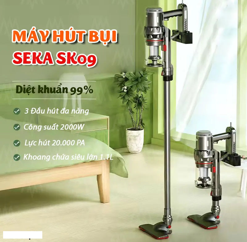 Máy hút bụi cầm tay Seka SK-09 MAX được thiết kế nhỏ gọn