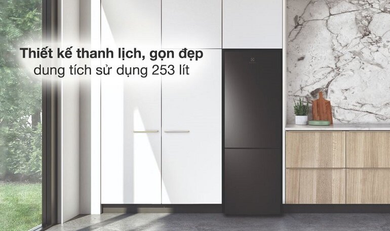 Thiết kế tủ lạnh Electrolux EBB2802K-H hiện đại hợp xu hướng