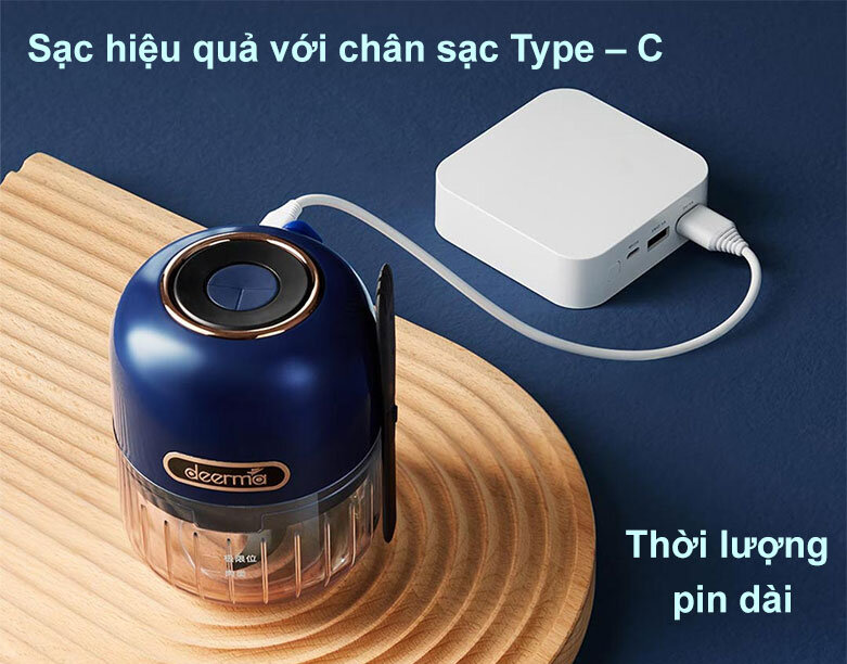 Máy xay gia vị mini Deerma JS100 | Sạc hiệu quả với chân sạc Type-C