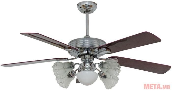 Quạt trần đèn chùm cánh gỗ Kim Thuận Phong TP505C - 5 cánh