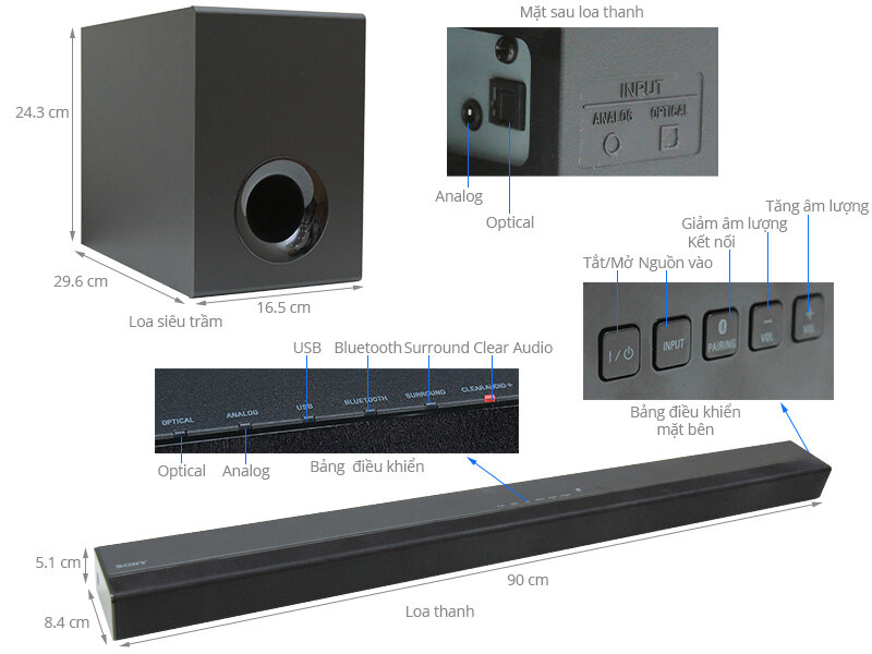 Loa thanh 2.1 Sony HT-CT80