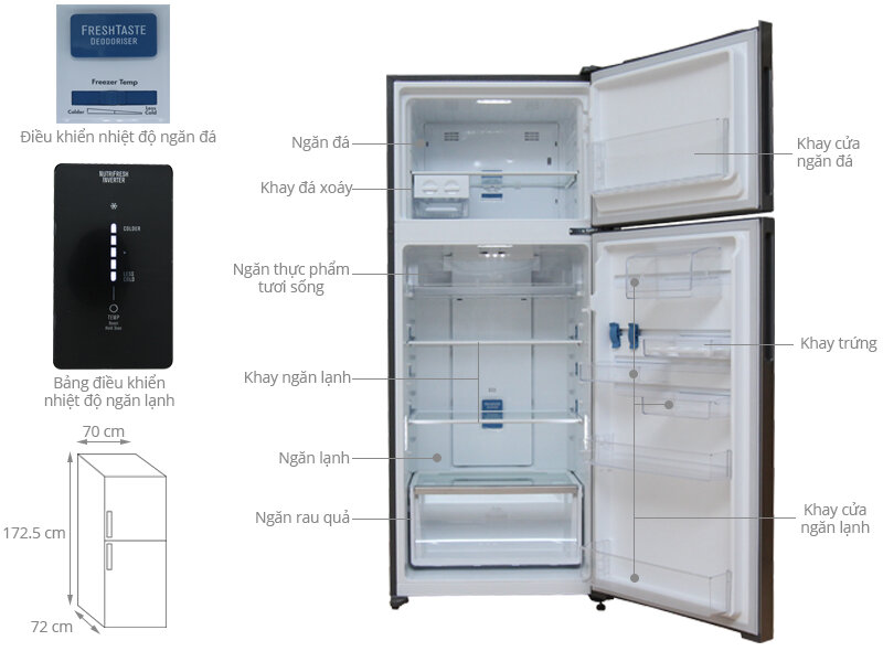 Tủ lạnh Electrolux ETB5702BA 532 lít 2 cửa Inverter