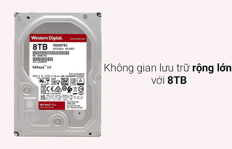 Ổ cứng HDD WD Red Plus | Không gian lưu trữ lớn