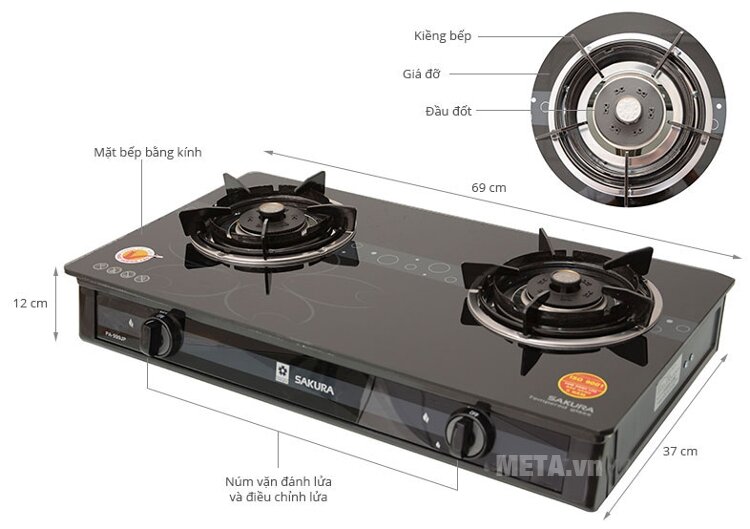 Bếp gas Sakura PA-999JP