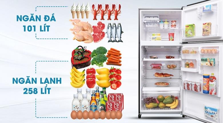 Tủ lạnh 2 cánh Inverter Toshiba GR-AG41VPDZ/XK1 - 359 Lít (Gương Đen)